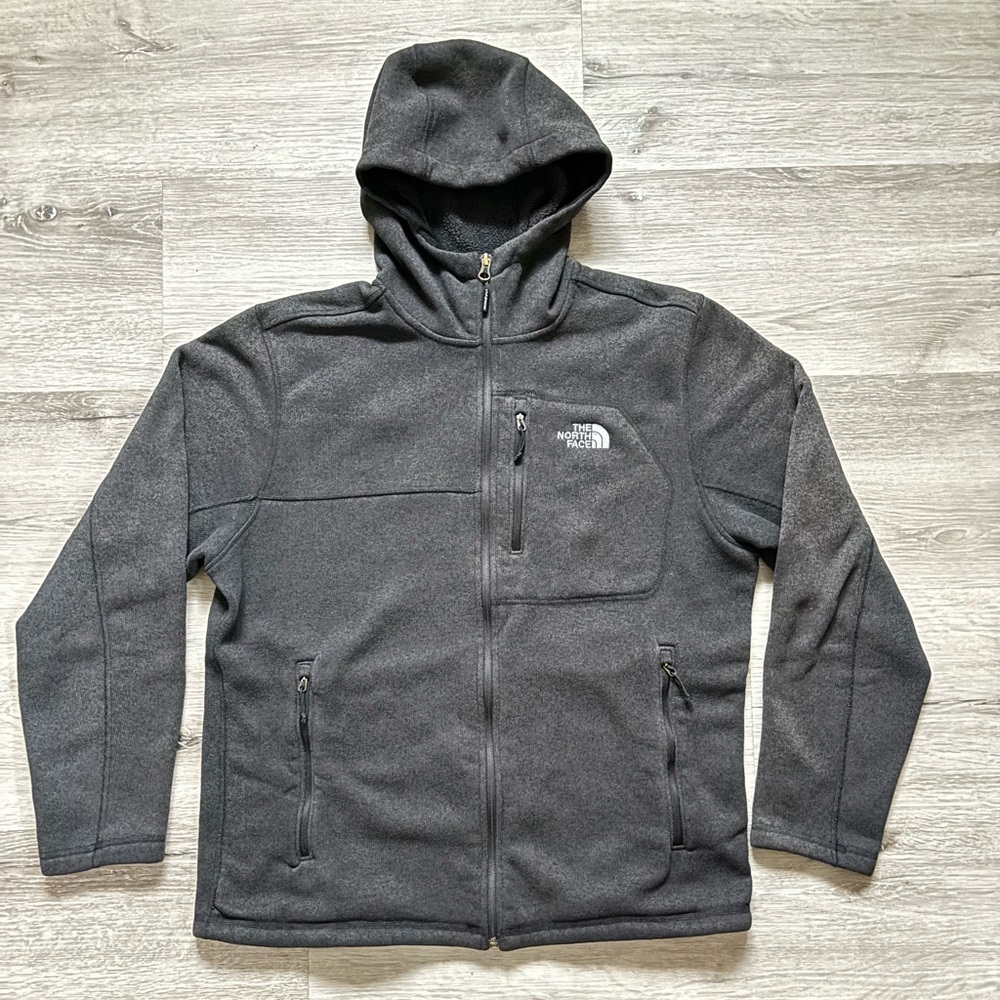 The North Face Hoodie Mens Extra Large Hooded Full Zip Charcoal Gray
